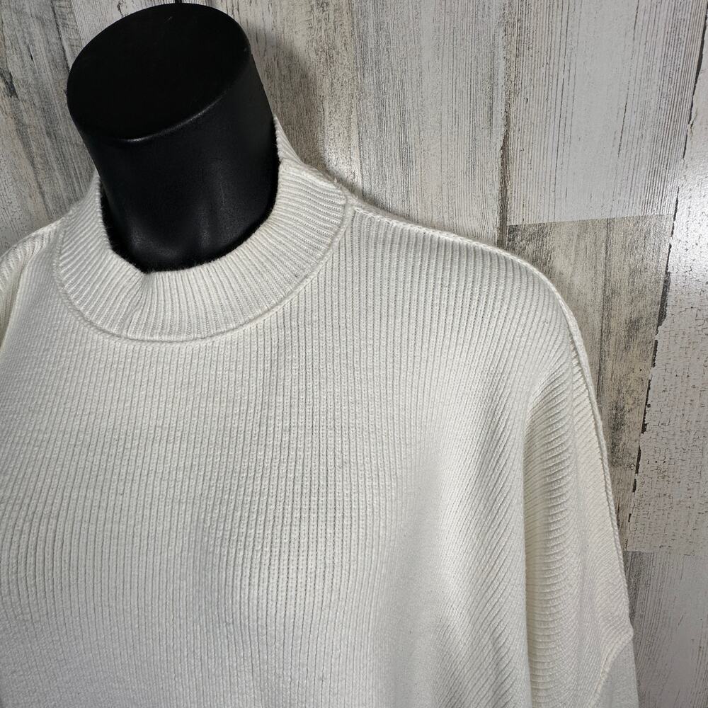 Free People Sweater XL | Ivory Knit | Balloon Sleeves | Oversized Fit | MSRP $98 - Picture 4 of 8